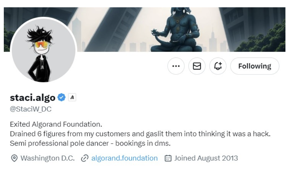 Screenshot 2024-01-26 at 22.53.26 Warden'ın hesabının kontrolünü ele geçirdikten sonra hacker'ın gönderisi. Kaynak: X