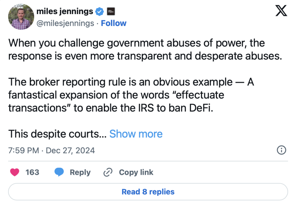 Uniswap CLO, IRS'nin DEX'lerle İlgili Kararına İtiraz Edilmesi Gerektiğini Söyledi Ekran Resmi 2024 12 29 20.13.31