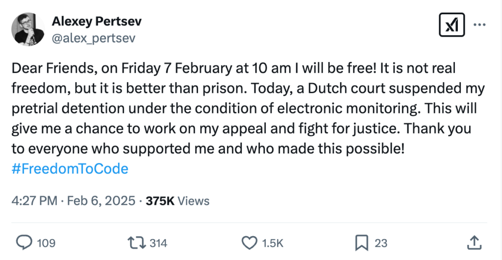 Alexey Pertsev’in Kefaleti, Adil Yargılama İçin Kritik Bir Adım Alexey Pertsev’in Kefaleti, Adil Yargılama İçin Kritik Bir Adım