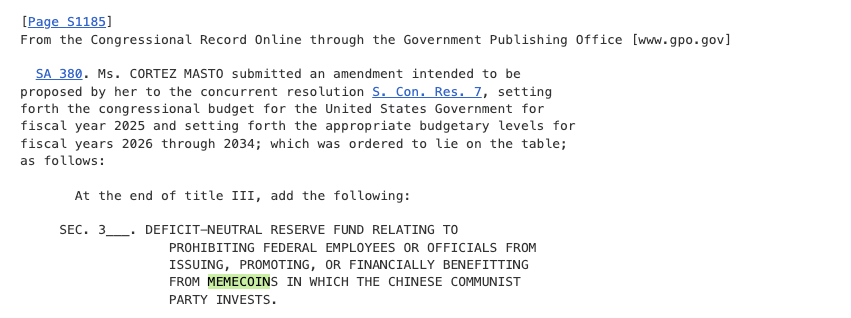 Demokratlar, Başkanlık Memecoin’lerini Yasaklamak İçin Yasa Önerdi Demokratlar, Başkanlık Memecoin’lerini Yasaklamak İçin Yasa Önerdi