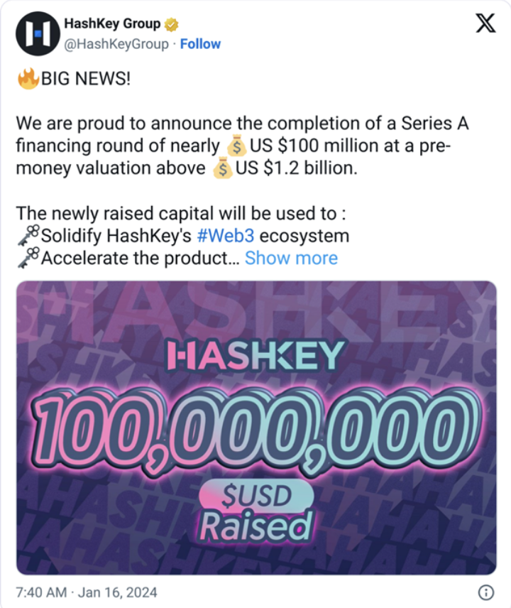 HashKey, Gaorong Ventures’tan 30 milyon dolar topladı HashKey, Gaorong Ventures’tan 30 milyon dolar topladı